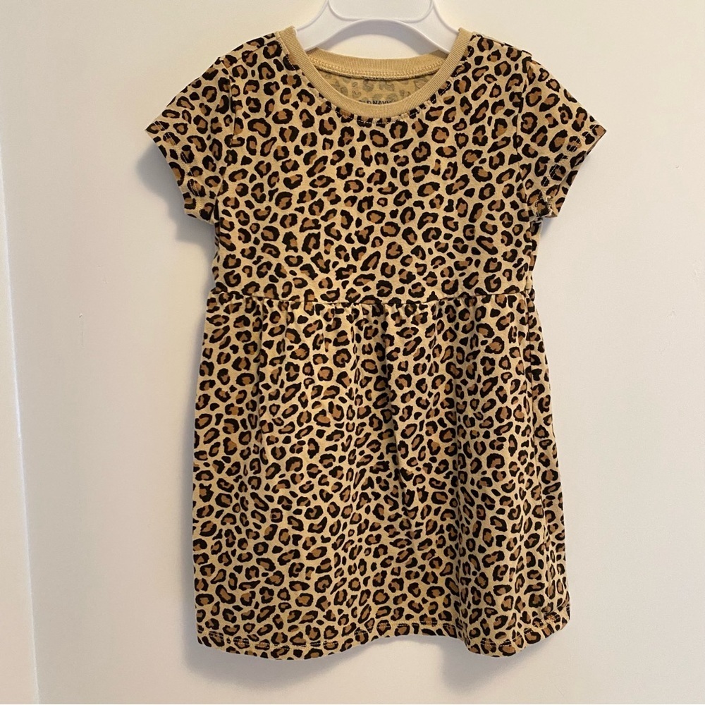 Old Navy Toddler Girls Fit & Flare Short-Sleeve Jersey Dress Leopard Size 2T